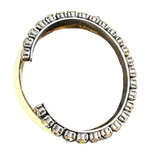 J. CREW SET OF 2 Beautiful Rhinestone Gold Plated Cuffed with Seamless Bracelets - Picture 4 of 6